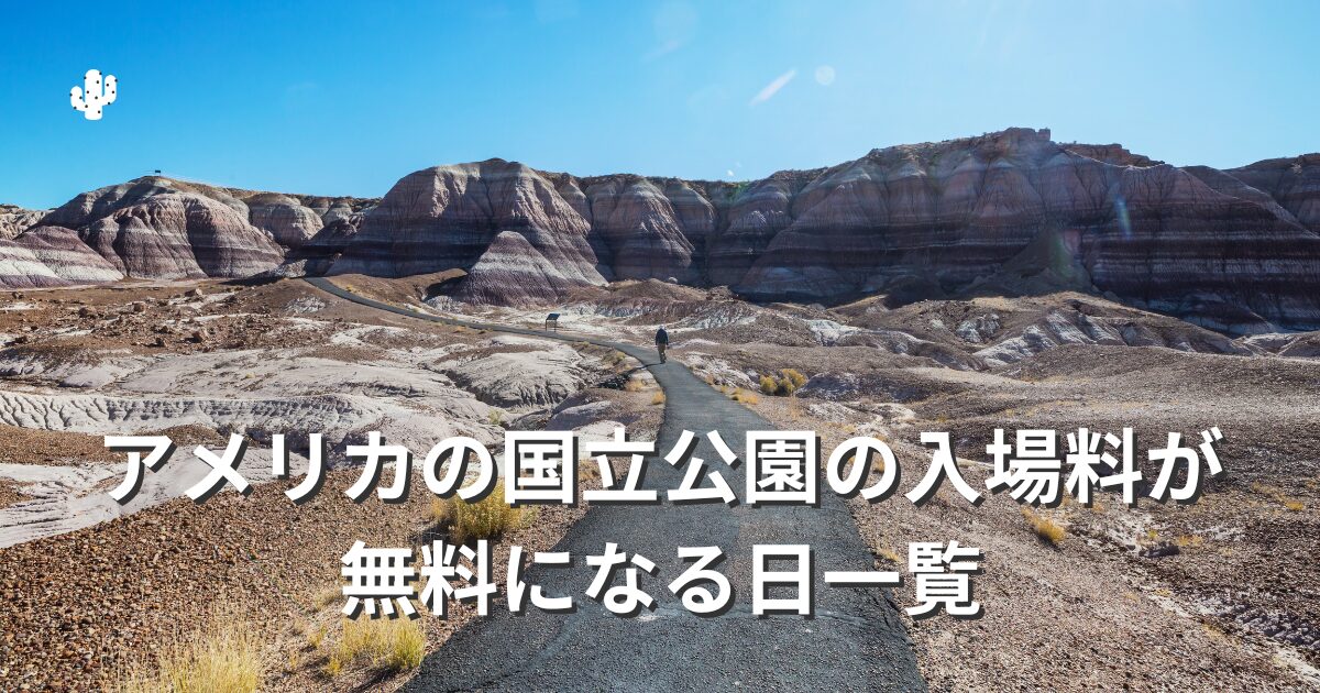 アリゾナ州ペトリファイドフォレスト国立公園のカラフルな地層が広がるメサの風景|2025年の入場無料日情報つき