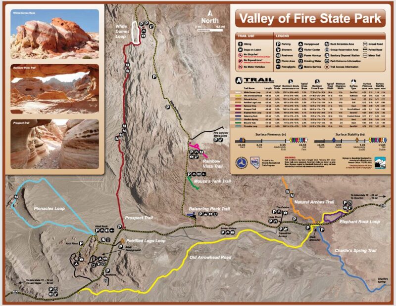Valley of Fire State Park Trail Map